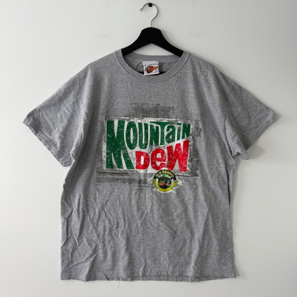 Winners Circle NASCAR Mountain Dew Graphic T-Shirt Mens XL Gray Short Sleeve